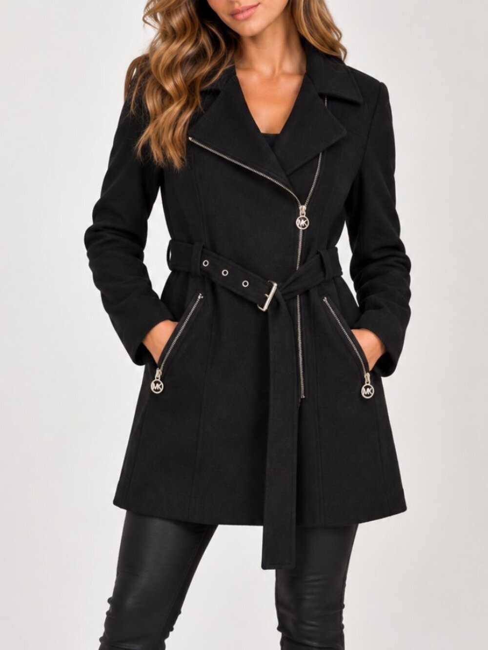 Michael Michael Kors black wool jacket with gold detailing women size M